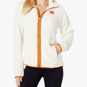 Columbia Women's Cream Clemson Tigers Sherpa full-zip jacket.